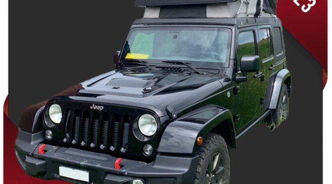Jeep Wrangler traitement toit amovible en Bullet Liner camping